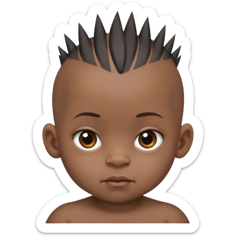 I want a black baby in which the baby has a mohawk in the centre and then he is bald from sides and he is ugly as well sticker