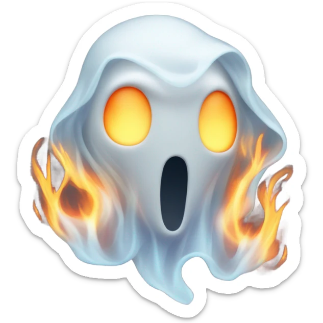 Ghost on fire sticker