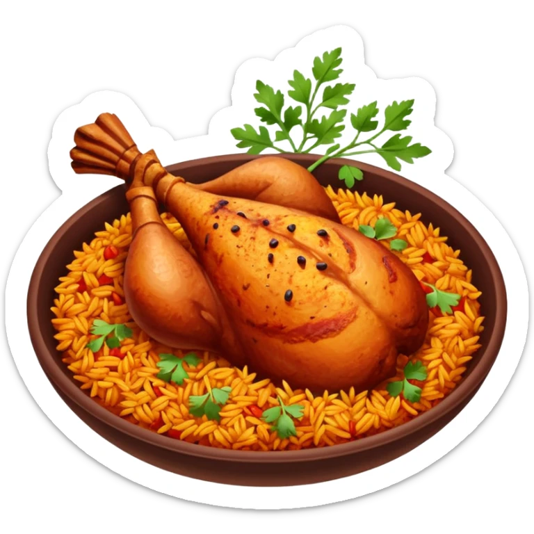 chicken tandoori whole leg  with  tandoori red masala rice sticker