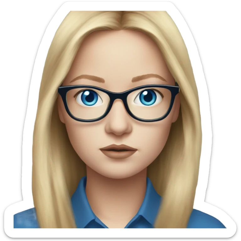 Life like anna delvey blonde, blue eyes wearing glasses  sticker
