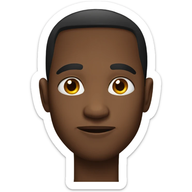 black guy straight face sticker