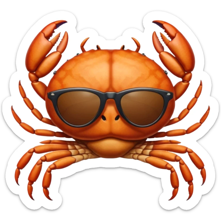 Alaska crab female and male are moving wearing a sunglass and 海港薈 sticker