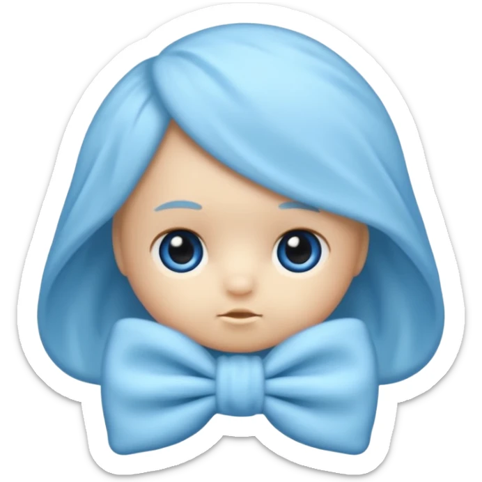 Mache einen coquette emoji ne babyblaue schleife ohne Gesicht nur eine Schleife kein Mensch  sticker