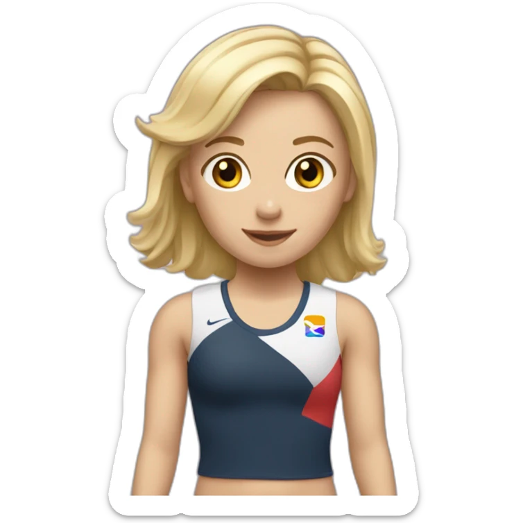 Une fille blonde qui fait de la gymnastique  sticker