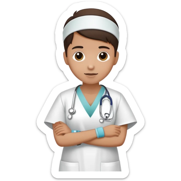 patient in a hospital gown with a medical wristband sticker