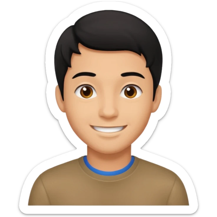 young man adult, black hair, brown skin, no body sticker