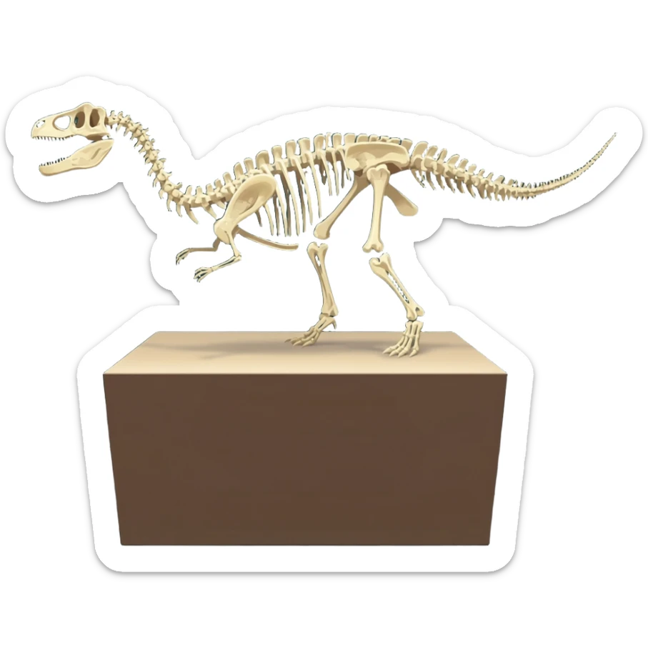 museum and dinosaur sticker
