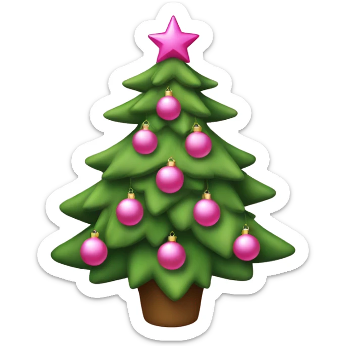christmas tree with pink ornaments  sticker