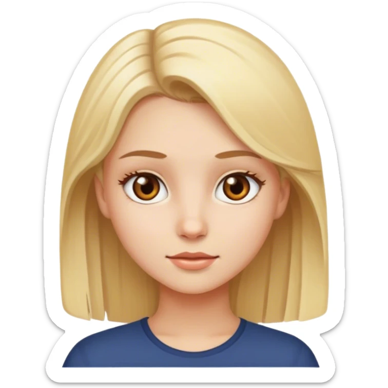 blond girl brown eyes sticker