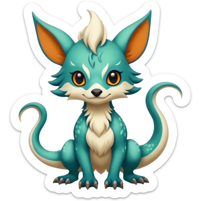 Cool cute fantasy Fionbri-Vernid-creature by griffsnuff & LiLaiRa & Falvie full body sticker