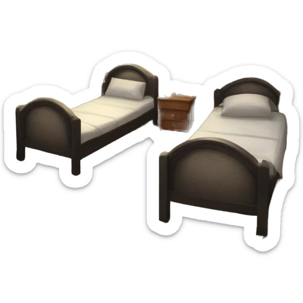 Very detailed view of Enid and Wednesday’s room at Nevermore Academy both girls beds floors walls and shared window  sticker