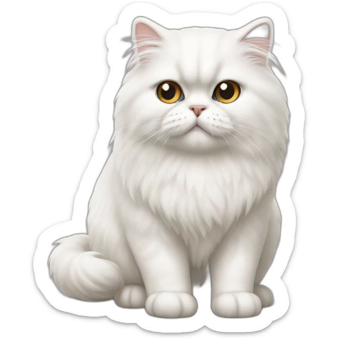 White persian cat sticker