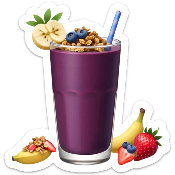 Vaso con açai, que lleve granola plátano arándanos y frutillas sticker
