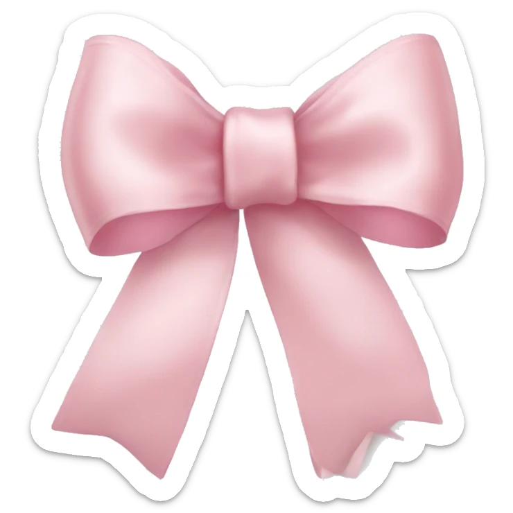 light pink ribbon bow sticker