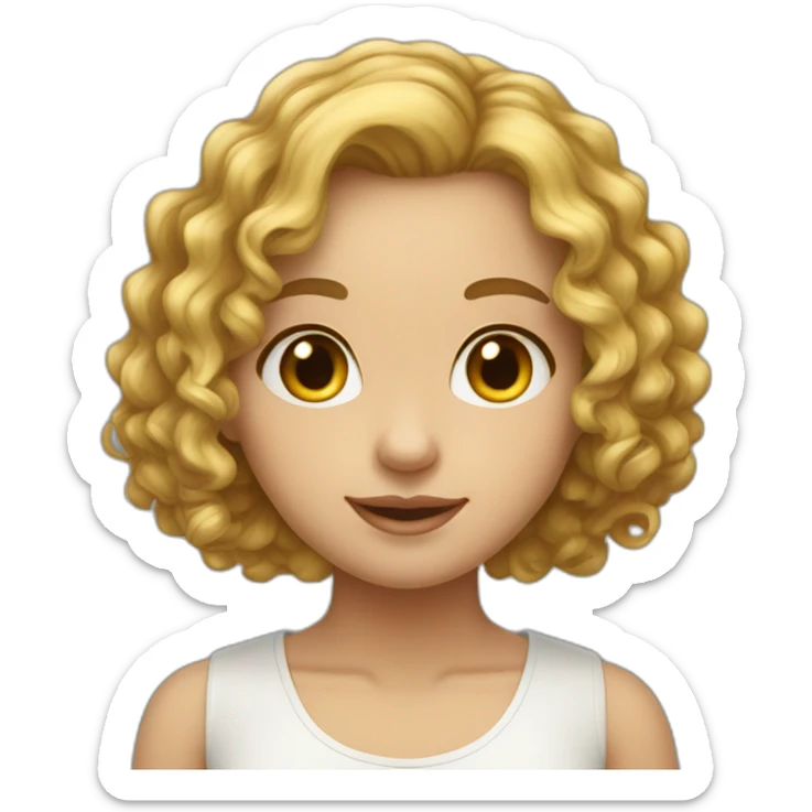 girl with long curly hair under a bob and fair skin под каре и светлой кожей sticker