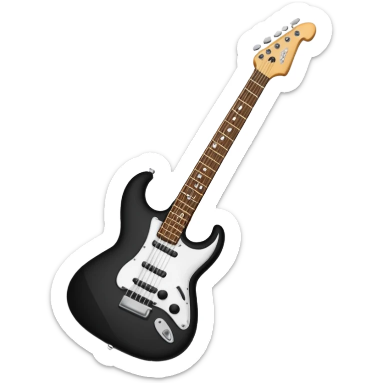 Bana elektronik gitar emojisi yap ama bir tane yüz emojisinin elinde olsun elektronik gitar siyah olsun  sticker