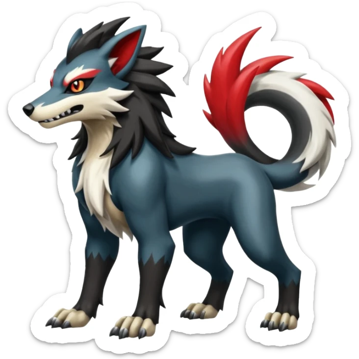 Shiny Epic Handsome Cool Badass Obstagoon-Mightyena-Salandit-Luxray-Lycanroc-fusion sticker