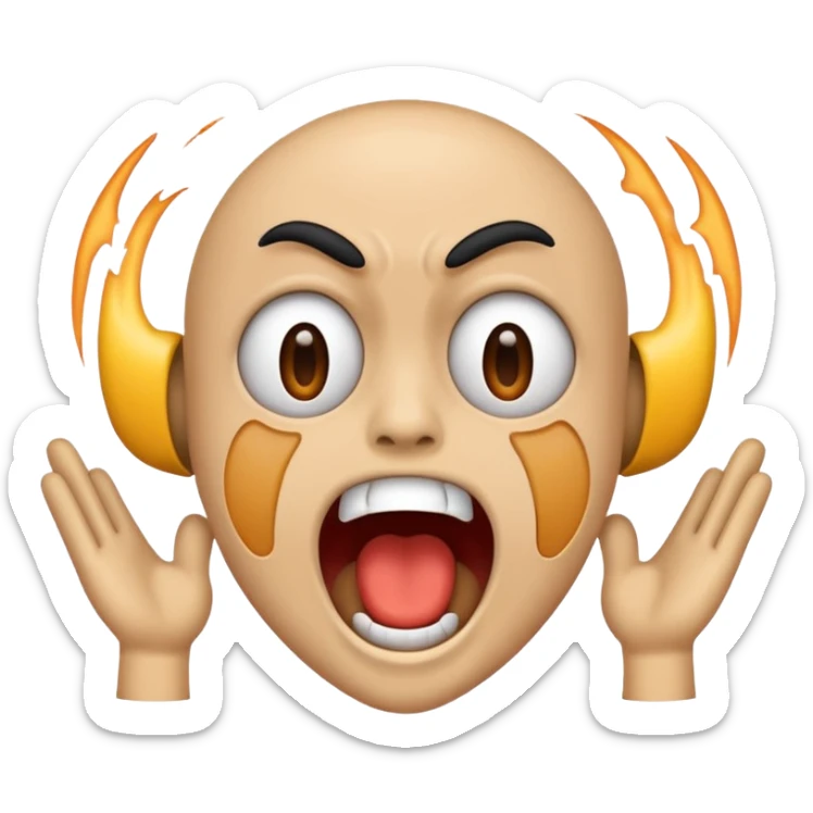 Someone screaming as loud as they can, make it skin color and no other stuff on it sticker