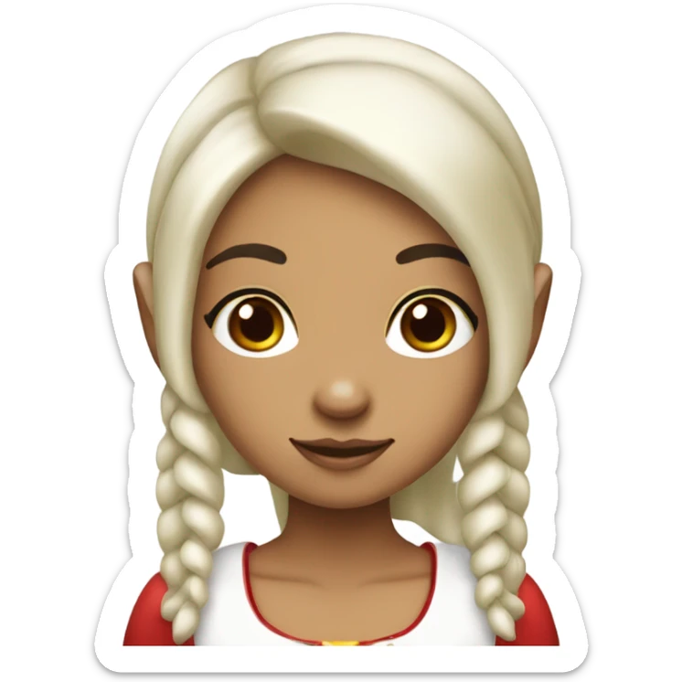 Christmas Elf Girl with dark hair and light skin sticker