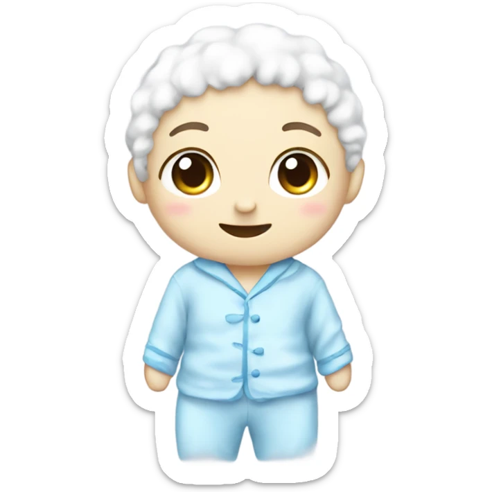 pajamas cute with colour of soft sweet blue and added colour white sticker