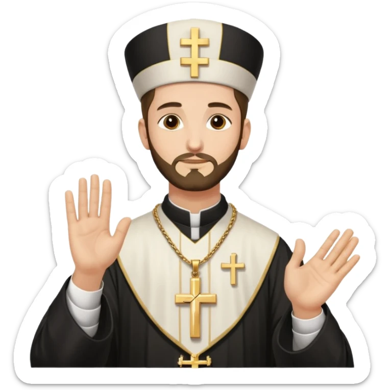 Orthodox Christian priest making the sign of the cross with the movement outlined sticker