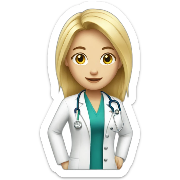 blonde doctor sticker