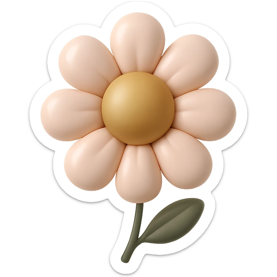 daisy flower in balloon style with pastel colors sticker