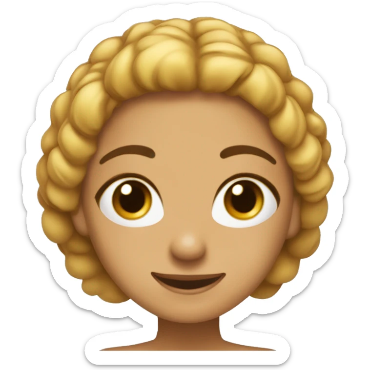 chica de pelo castaño feliz con ojos color miel con una toalla en la cabeza y una mascarilla en la cara  sticker