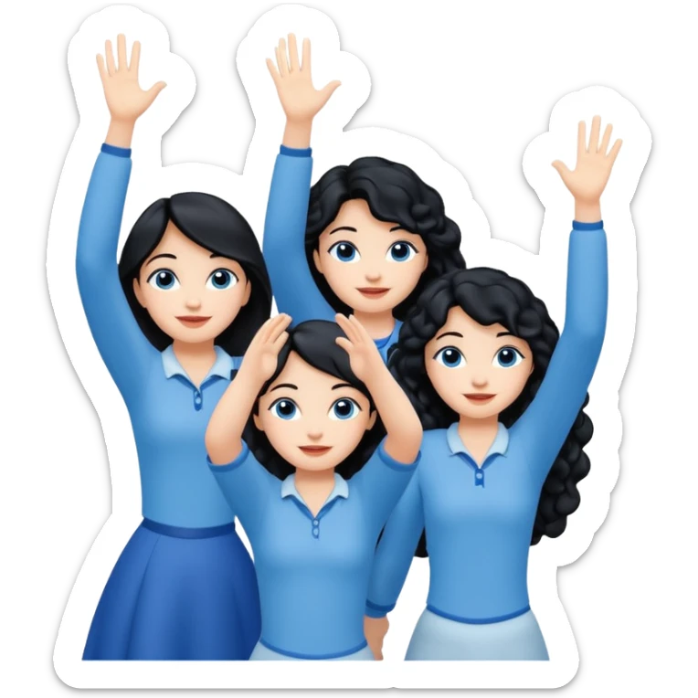 escribe el nombre Disneyland Paris y para titulo, pon a quatro chicas: una pelo corto negro, una pelo rizado largo, una pelo largo liso y la otra pelo ondulado mediano, esta con el ojos azules. Todas tienen piel carne. NOOOOOO, pon el titulo Disneyland Paris i por los lados o con las manos arriba  sticker