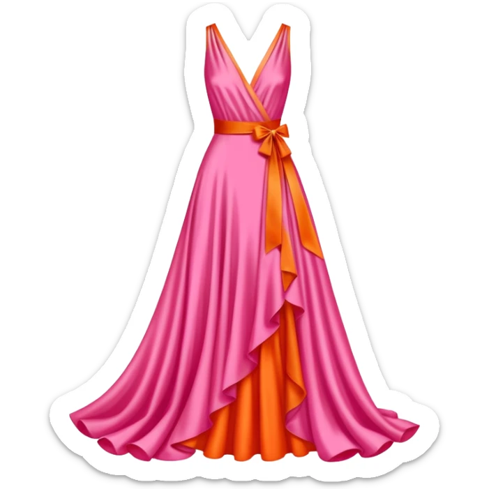 Yves Saint Laurent pink and orange gala dress sticker