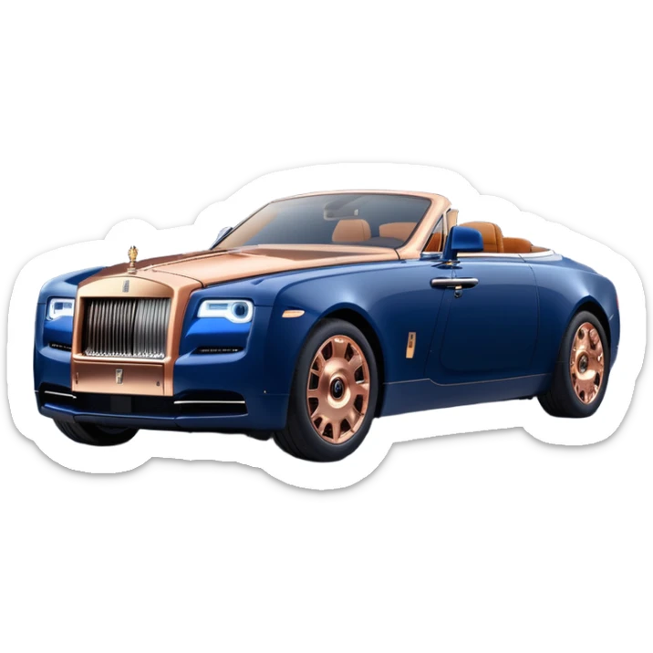 dark blue led lights hot rodded 1889 delicately inlaid rose gold and wood accents McDuck’s chauffeur driven Rolls Royce futuristic electric plasma motors and dynamos with wide racing wheels that are strong agility advanced suspension and steering sticker