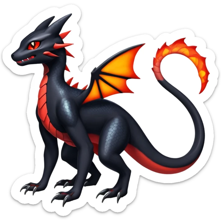 Shiny Exotic Guilmon-Salandit-Umbreon-Fakémon-hybrid-creature (full body)  sticker