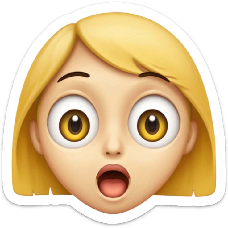 a face with a large opened mouth in emoji of whatsapp syle sticker