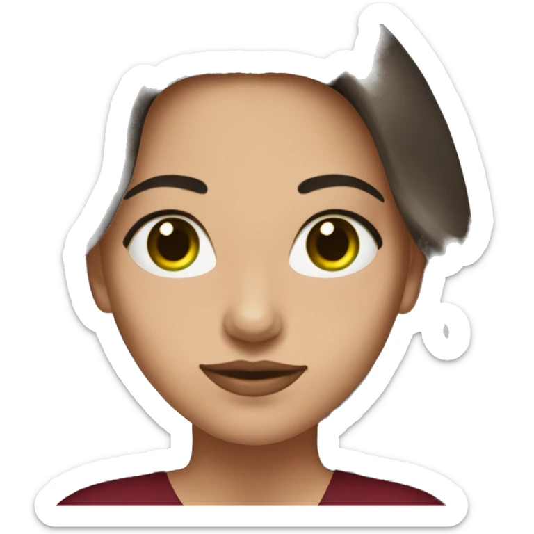 Brunette woman with green eyes and burgundy dress sticker