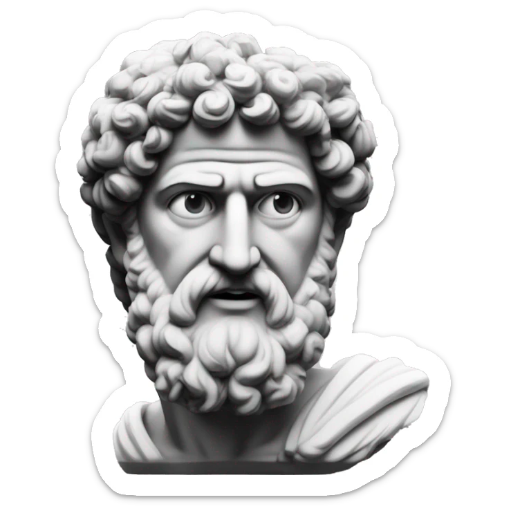 "A dark landscape image of an ancient greek society deeply connected to stoicism, black and white, ancient greek architecture, include one single big statue of a stereotypical strong greek man, marcus aurelius --ar 16:9 --style G4JuqKlERum6vZGYhO9USsL"
 sticker