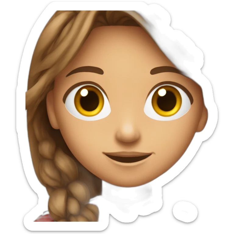 Une jeune fille avec long brun habiller en rouge qui fait du handball sticker