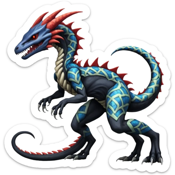  Venom-Vernid-Sergal-Marowak-Salandit-Xenomorph-hybrid-fantasy-creature (full body) with patterns sticker