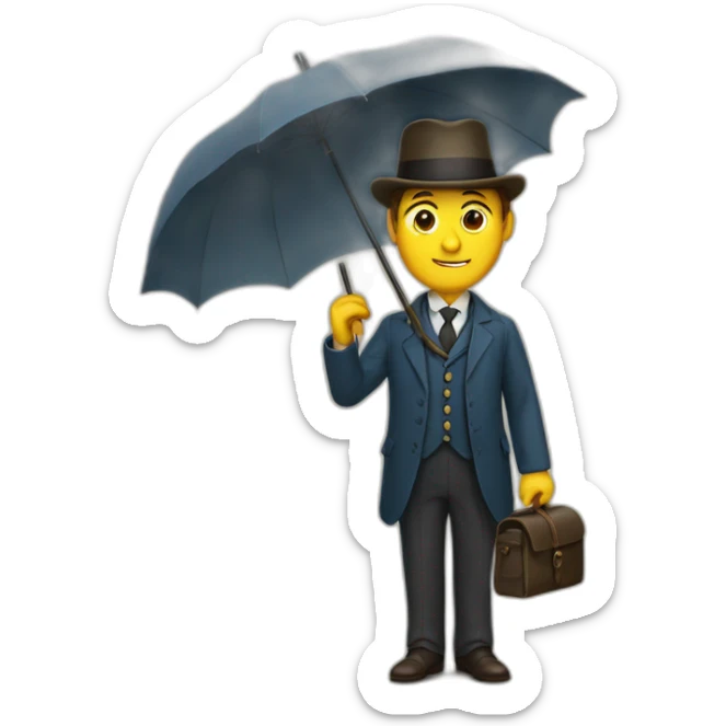 teacher from the 19th century Russian empire with an umbrella and in a suit sticker