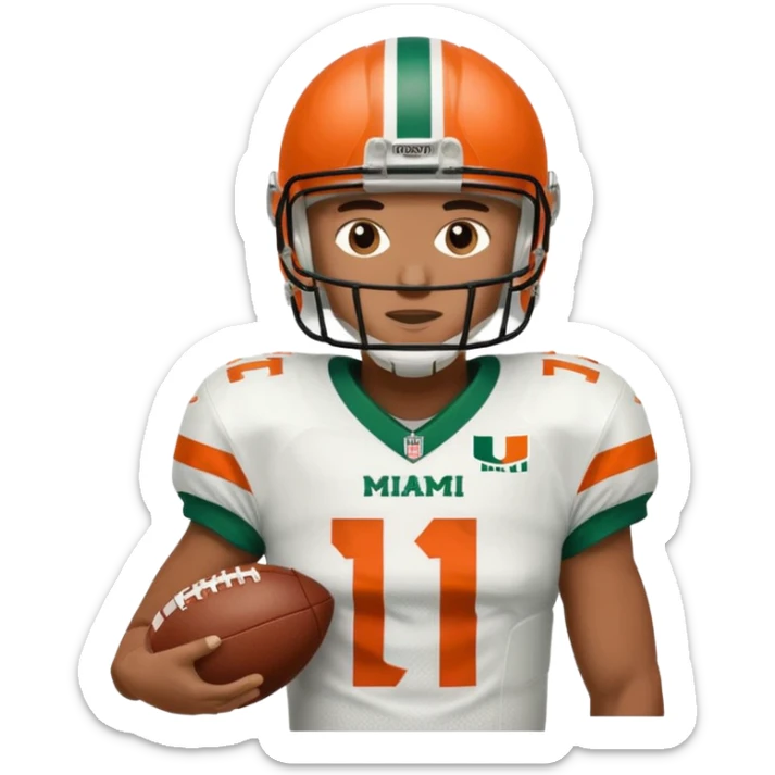 football player for the university of miami wearing number 11 sticker