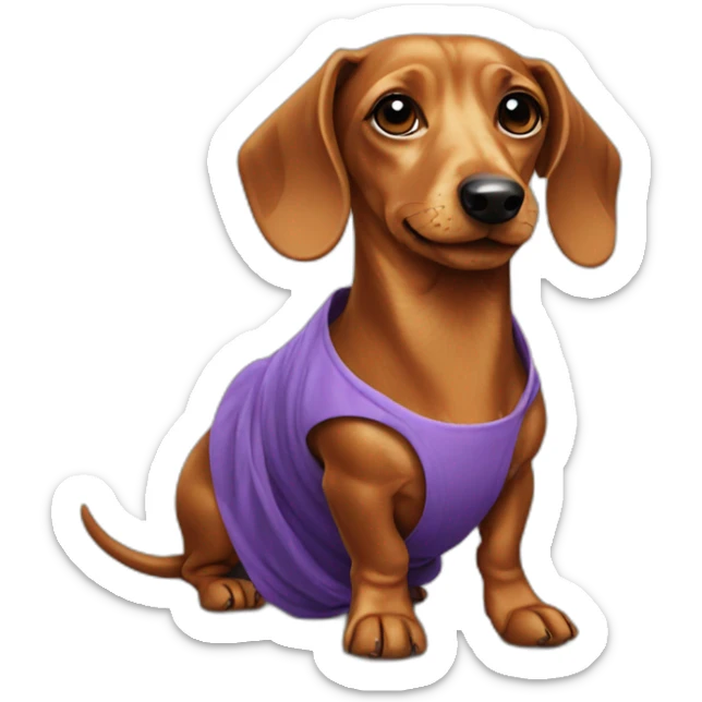 Dachshund whith dress sticker