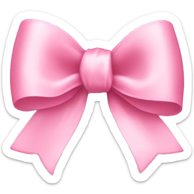 light pink ribbon bow sticker
