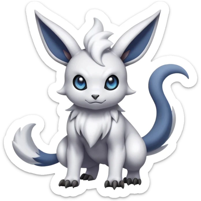 Mewostic-Absol-Minccino-Pokémon-Fakémon-hybrid-creature (full body) sticker