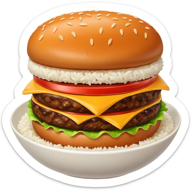 I want a burger patty without bun, lettuce, cheese, tomato, etc on a bowl of rice.  sticker