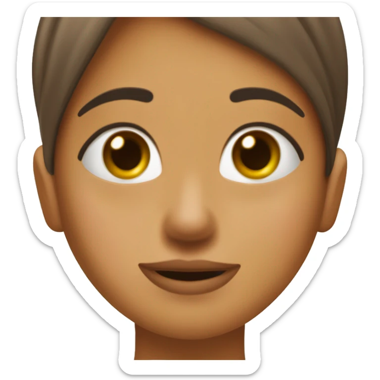 Chica de tono de piel medio, con ojos cafés y pelo liso con una toalla en la cabeza, y una toalla en el cuerpo, saliendo de una ducha con una cara de reajación sticker