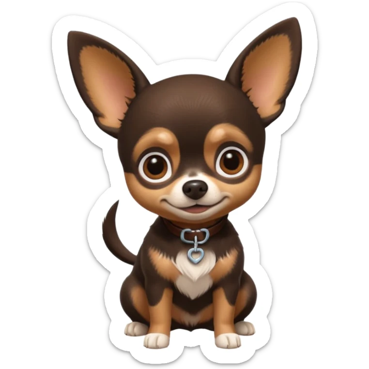 Chihuahua  noir marron prénom daisy pixar dessin animé cinéma Géant film Disney  sticker