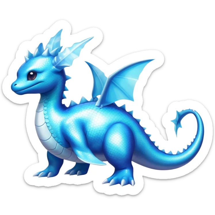 Shiny Exotic Colorful epic Lapras-Salamence-Vaporeon-Fakémon-hybrid-creature (full body)  sticker