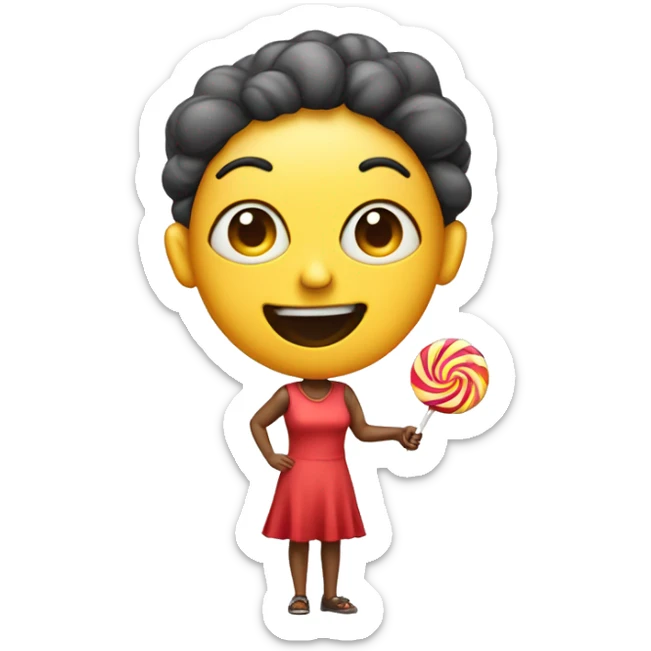 CHARACTER CARTOON WITH HUMAN BODY AND LOLLIPOP INSTEAD OF HEAD, WOMAN  sticker