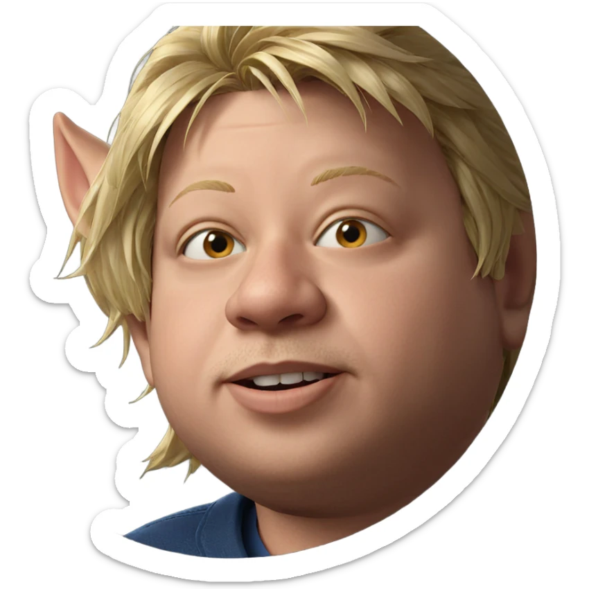 blonde boy with pointy ears sticker