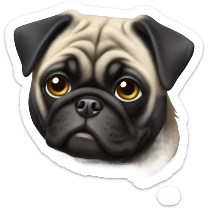Black pug sticker