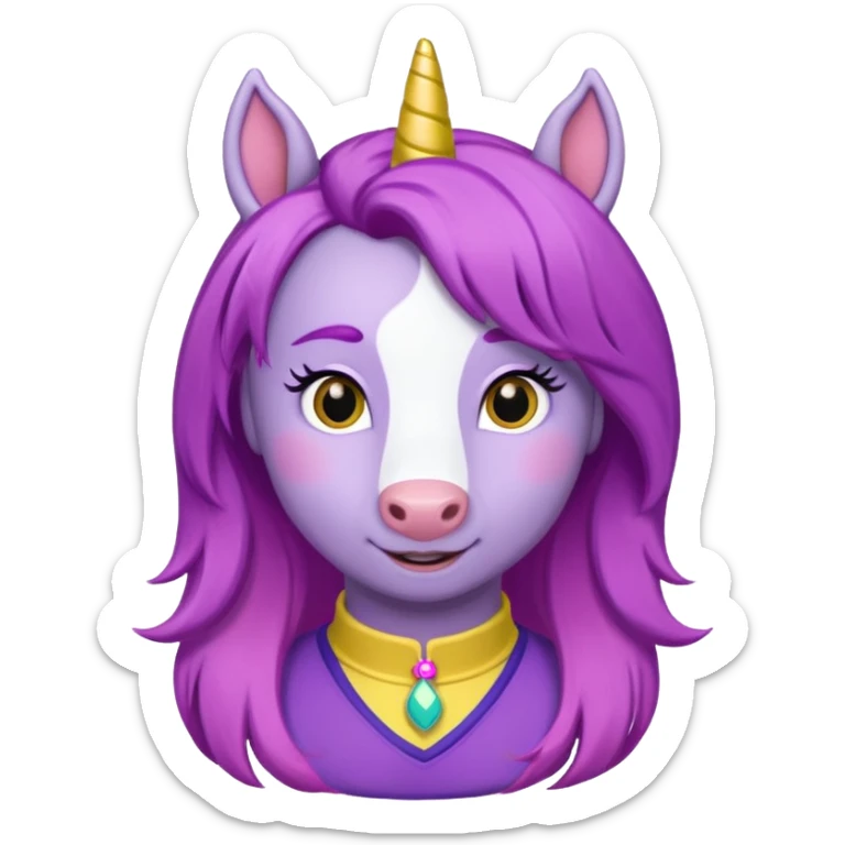 Shirley Shawn the Unicorn from The Wiggles with yellow horse with purple hair sticker